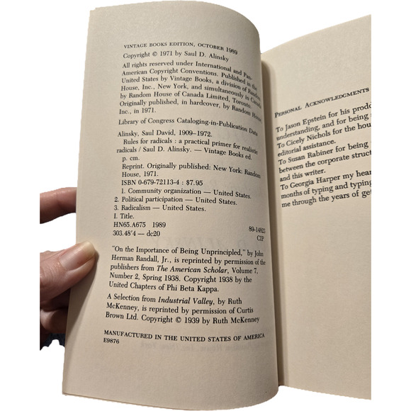 Rules for Radicals: A Pragmatic Primer for Realistic Radicals Saul Alinsky - Picture 8 of 9